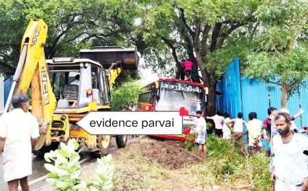 பயணிகளை அச்சுறுத்திய அதிவேகம் – திருவலஞ்சுழி அருகே செந்தில் தனியார் பேருந்து மரத்தில் மோதி விபத்து..!