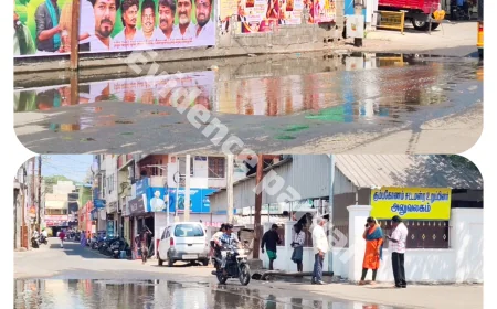 கும்பகோணம் எம்எல்ஏ அலுவலகம் அருகே தேங்கிய கழிவுநீரால்  சுகாதாரச் சீர்கேடு ஏற்படும் அபாயம்; நடவடிக்கை எடுக்க பொதுமக்கள் கோரிக்கை